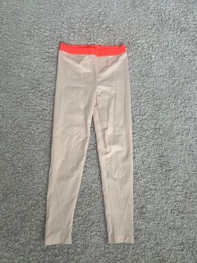 Stella McCartney Neutral Leggings with Bright Coral Trim
